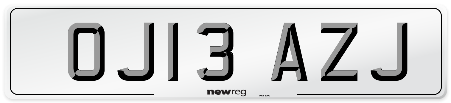OJ13 AZJ Number Plate from New Reg